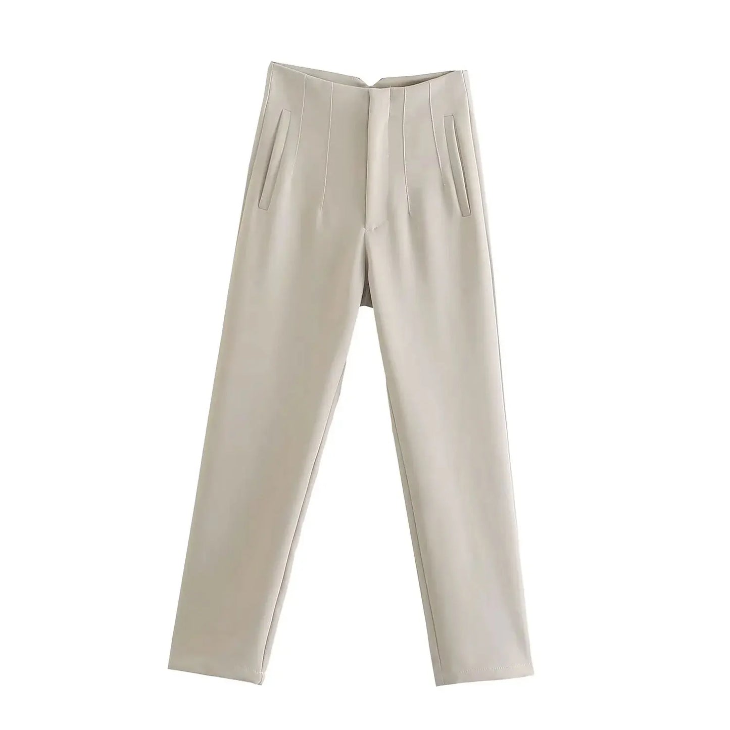 Tailored Slim High-Waist Trousers