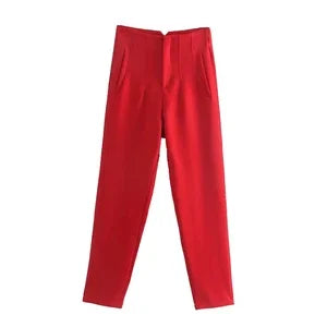 Tailored Slim High-Waist Trousers