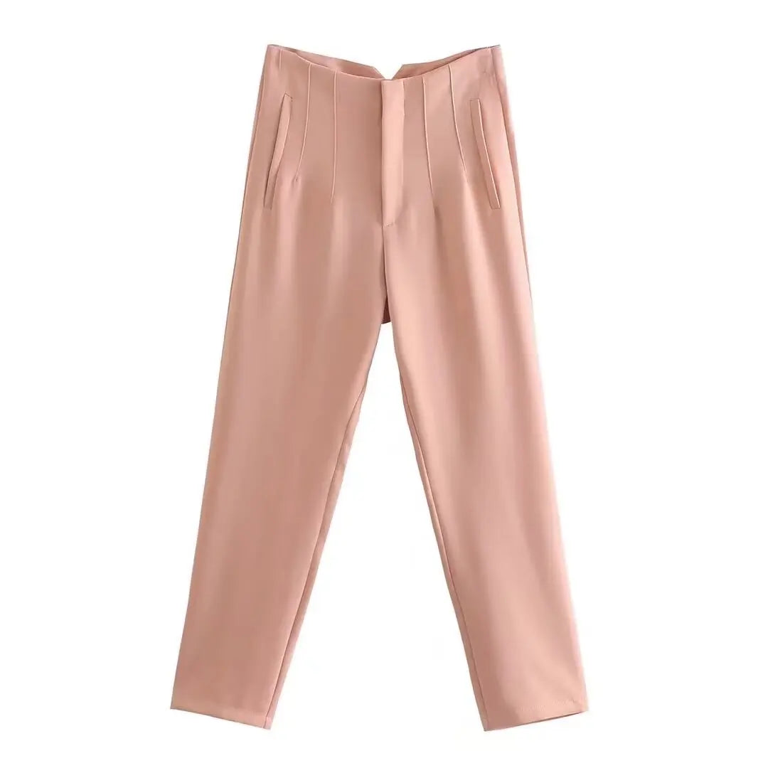 Tailored Slim High-Waist Trousers