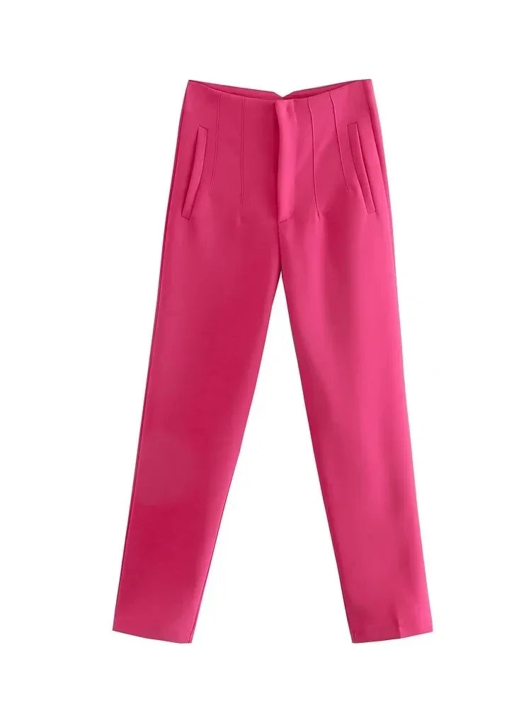 Tailored Slim High-Waist Trousers