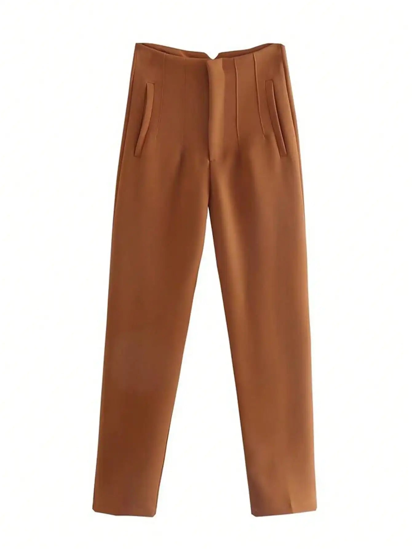 Tailored Slim High-Waist Trousers