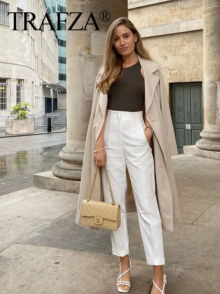 Tailored Slim High-Waist Trousers