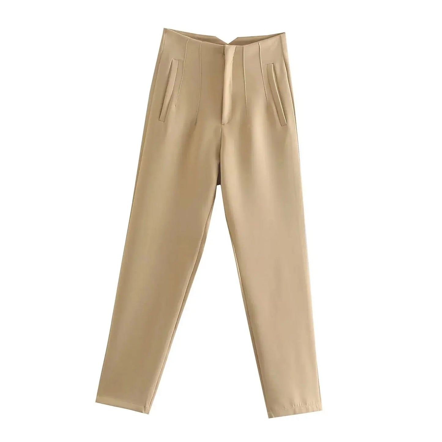 Tailored Slim High-Waist Trousers