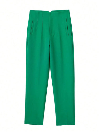 Tailored Slim High-Waist Trousers