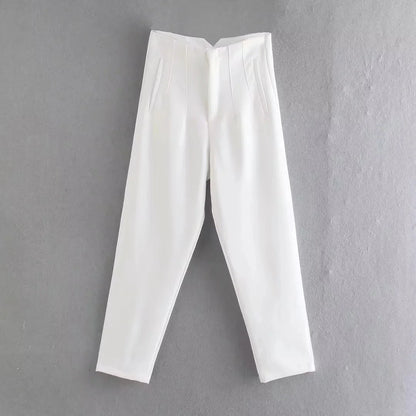 Tailored Slim High-Waist Trousers