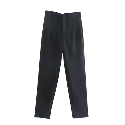 Tailored Slim High-Waist Trousers