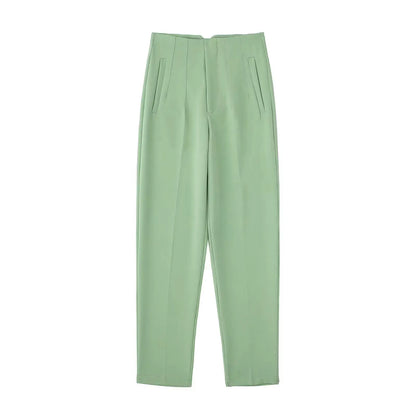 Tailored Slim High-Waist Trousers