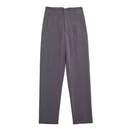 Tailored Slim High-Waist Trousers